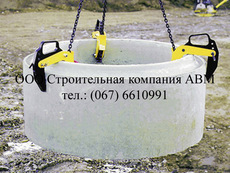 Монтаж железобетонных колец септик дренаж канализация