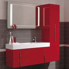 Тумба с раковиной Royo Duo 105 см красная