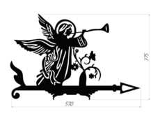 Флюгер на крышу, указатель ветра "Ангел"