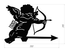 Флюгер на крышу, указатель ветра "Амур"