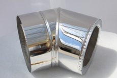 Колено 45* дымохода нержавеющее.