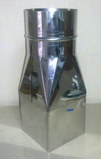 Перехід димоходу з квадрата на коло, нержавіючий