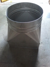 Переход дымохода с квадрата на круг, нержавеющий