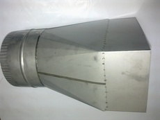 Переход дымохода с квадрата на круг, нержавеющий.
