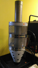 Труба с сеткой для камней в сауну