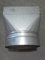 Переход дымохода нержавеющий с квадрата на круг.