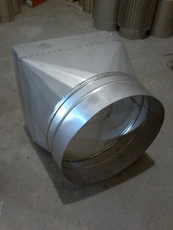 Переход дымохода с квадрата на круг, нержавеющий