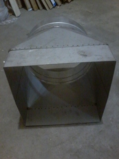 Переход нержавеющий с круга на квадрат, дымоходный
