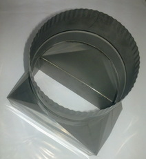 Переход дымохода с квадрата на круг, нержавеющий.