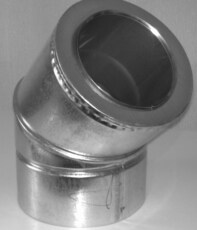 Колено 45* дымохода нержавеющее