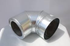 Коліно 0*-90* поворотне димоходу нержавіюче