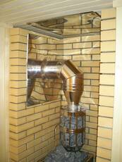 Труба з сіткою для каміння сауни