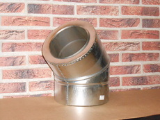 Коліно 45* димаря нержавіюче, утеплене