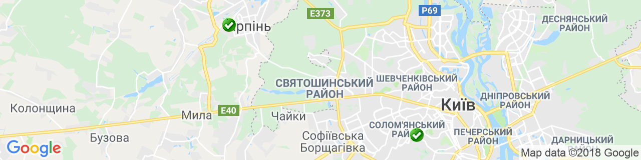 Карта об'єктів компанії Вибір-К